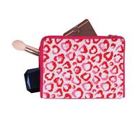 Trimits Kit de tapiz de media puntada, lienzo impreso, hilos, aguja e instrucciones, bolsa de maquillaje, leopardo de amor