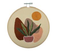 Trimits Kits de aros de bordado - 15 cm, juego de iniciación para principiantes, incluye hilos de aro de bambú, respaldo de aguja de tela e instrucciones, naturaleza