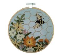 Trimits Kits de aros de bordado, 15 cm, juego de iniciación para principiantes, incluye hilos de aro de bambú, soporte de aguja de tela e instrucciones (idioma español no garantizado), abeja