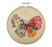 Trimits Kits de aros de bordado - 15 cm, juego de iniciación para principiantes, incluye hilos de bambú para aro, aguja de tela e instrucciones (idioma español no garantizado), mariposa