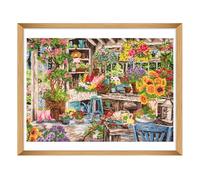 Trimits Kits de punto de cruz grandes, costura de bordado para adultos, principiantes, niños, regalos de Navidad, arte de pared (marco no incluido) 14 unidades, paraíso de jardineros