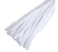 Trimits Craft - Limpiadores de tuberías de Chenilla sintética, 30 cm x 12 mm, Color Blanco