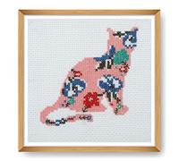 Trimits Mini kit de punto de cruz, gato, 13 x 13 cm (5 x 5 pulgadas)