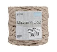 Trimits Natural Crafting - Cordón trenzado de macramé de algodón, beige, 4 mm x 87 m
