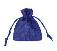 Trimming Shop 10 bolsas de arpillera, 7 x 9 cm, bolsas de arpillera reutilizables, bolsas de tela con cordón color azul