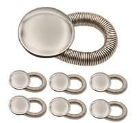 Trimming Shop 10 extensores de cintura con botones para jeans, pantalones, cuellos y ropa de maternidad, botones extensores de cintura ajustables con resorte elástico, color plateado liso