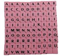 Trimming Shop 100pcs 1.9cm Alfabetos Baldosas Negro con Blanco Letras - Ideal para Recambio, Artes y Manualidades,Tablero Juegos,Manualidades,Ortografía,Decoración de Pared, Puzzles - Rosa Claro