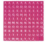 Trimming Shop 100pcs 1.9cm Alfabetos Baldosas Negro con Blanco Letras - Ideal para Recambio, Artes y Manualidades,Tablero Juegos,Manualidades,Ortografía,Decoración de Pared, Puzzles - Rosa