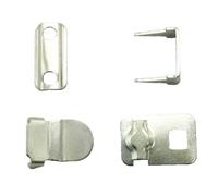 Trimming Shop 10mm Plateado Gancho y Barra De Cierre Cierres para Pantalones, Faldas, Túnicas, Ropa Interior, Cuatro Partes No Costura Cierres, 20pcs