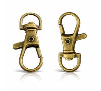 Trimming Shop 10mm Trigger Gancho Mosquetón Plateado Hebilla para Correas Tiras, Mochila, Cierres Tira, Mascota Cuellos Y Bolsa Accesorios, Resistente, Ligero - Bronce, 2pcs