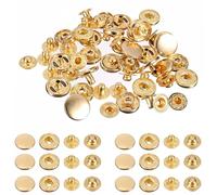 Trimming Shop 15 mm S Spring Press Studs 4 partes, dorado, 10 piezas