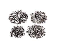 Trimming Shop 15mm Resistente Plateado Grande Botones a Presión para Caravana, Bricolaje Artes Manualidades, Artesanía en Piel, Cuatro Partes Cierres, Latón - Plateado, 50pcs