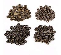 Trimming Shop 15mm Resistente Plateado Grande Botones a Presión para Caravana, Bricolaje Artes Manualidades, Artesanía en Piel, Cuatro Partes Cierres, Latón - Bronce, 50pcs