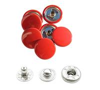 Trimming Shop 15mm S Primavera Botones a Presión En Bronce 4 Parte, Durable Y Ligero, Metal Cierres Para Chaquetas, Jeans, Cuero Manualidades, Tiras Y Costura Proyectos, Ropa Reparación - Rojo