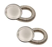 Trimming Shop 2 extensores de cintura con botones para jeans, pantalones, cuellos y ropa de maternidad, botones extensores de cintura ajustables con resorte elástico, color plateado liso