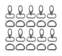 Trimming Shop - 20 ganchos giratorios de metal para correas de cincha, mochilas, correas de sujeción, collares para mascotas, accesorios para bolsas, accesorios de manualidades 25 mm Gunmetal.