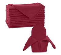 Trimming Shop 20 Inch Algodón Poliéster Negro Mesa Servilleta para Hogar, Hotel, Comedor, Boda, Banquete, Fiesta, Eventos, Dobladillo Bordes Ligero & Lavable a Máquina, 1Pc - Burdeos, 50 x 50cm