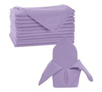 Trimming Shop 20 Inch Algodón Poliéster Negro Mesa Servilleta para Hogar, Hotel, Comedor, Boda, Banquete, Fiesta, Eventos, Dobladillo Bordes Ligero & Lavable a Máquina, 1Pc - Lavanda, 50 x 50cm