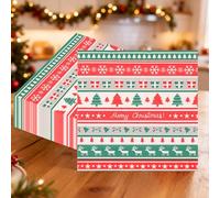 Trimming Shop 20 servilletas de papel de Navidad rojas - 2 capas de 33 cm con renos, copos de nieve, árboles y impresión de Feliz Navidad para cenas, fiestas y decoración de comedor de Navidad