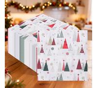 Trimming Shop 20 servilletas de papel desechables de 2 capas para fiestas de Navidad, 33 cm x 33 cm, servilletas de cóctel para Año Nuevo, cena de invierno, decoración de fiesta, diseño de árbol de