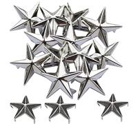 Trimming Shop 25 Piezas Forma de Estrella Tornillos Con Pinchos - Plateado Mano Presiona En 28mm O 40mm Cabeza Clavo Remaches - Para Cuero Manualidades, Decoración Ropa, Chaquetas, Correas, Zapatos, Y
