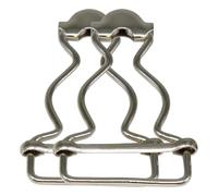 Trimming Shop 25mm Dungaree Hebillas Metal Clip Cierres para Liga, Mano Bolsas, Chaquetas, Monos, Correas, Niños Overoles, Bricolaje Ropa - Plateado, 2pcs