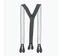 Trimming Shop 25mm Tirantes para Hombre con Puntos Blancos - Elástico, Ajustable Resistente Ojal Tirantes - Negro, Wide 1"