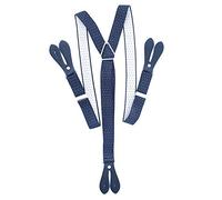 Trimming Shop 25mm Tirantes para Hombre con Puntos Blancos - Elástico, Ajustable Resistente Ojal Tirantes - Azul Marino, Azul Marino, Wide 1", Wide 1"