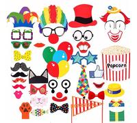 Trimming Shop 36pzs Circo Decoración Fiesta Fotomatón Kit de Bricolaje Divertido Payaso