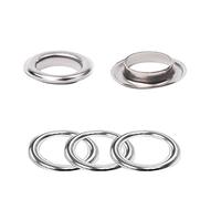 Trimming Shop 40mm Ojales Plateados Anillos con Self-Backing Arandelas - Ideal para Cortinas, Cortinas y PVC Banners Plateado, 25 Unidades
