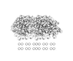 Trimming Shop 4mm Latón Ojales con Arandelas, Duradero & Óxido - Prueba Ojales para Bricolaje Proyectos, Artes & Manualidades, Zapatos, Ropa, Bolsas Decoración (Plateado, 100pcs)