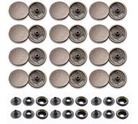 Trimming Shop 50 juegos de botones de presión de alta resistencia, botones de metal para ropa, bolsos, artículos de costura, cuero, chaquetas, suministros de bricolaje, color negro metalizado, 15 mm