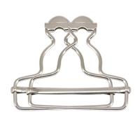Trimming Shop 53mm x 42mm Dungaree Hebillas Metal Clip Cierres para Liga, Mano Bolsas, Chaquetas, Monos, Correas, Niños Overoles, Bricolaje Ropa - Plateado, 10pcs