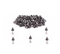 Trimming Shop 8mm Latón Pua Cono Tuercas con Broches para Cuero Manualidades, Decorativo Botón Remaches para Costura y Ropa Reparación, Punk y Gótico Accesorio - Gun Metal