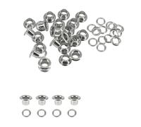 Trimming Shop 8mm Plata Largo Barrell Ojales con Arandelas Duradero para Cuero Manualidades, Bricolaje Artes & Proyectos de Costura - Ideal Bolsas, Ropa & Manualidades (Pack 100)