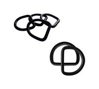 Trimming Shop Anillas metálicas en Forma de D para Sujetar Correas de cincha, Bolsas de reparación Ajustables, Bolso, proyectos de Bricolaje, Collares para Mascotas, Hierro, Negro, 25mm,10pcs