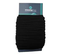 Trimming Shop Banda elástica plana de 5 mm, ajustable, cordón elástico para costura, proyectos de arte y manualidades, reparación de ropa, fabricación de pelucas, negro, 50 metros