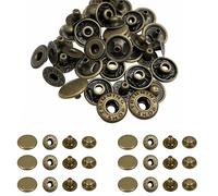 Trimming Shop Botones de presión de resorte en S de 20 mm, 4 partes, duraderos y ligeros, cierres de botones a presión de metal para chaquetas, manualidades en cuero, ropa de costura, bolsos, bronce