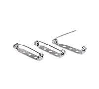 Trimming Shop - Broche de Plata de 25 mm para Insignia, Ropa, Manualidades, artesanía en Cuero, decoración, Cierre Seguro, Aleación, Plateado, 25 mm