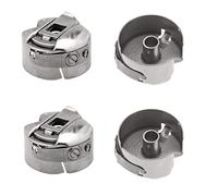 Trimming Shop Caja de Bobina de Acero Inoxidable para máquina de Coser doméstica, máquinas de Coser industriales, se Adapta a la mayoría de máquinas de Marca, Plata, 2 Unidades