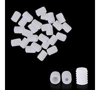 Trimming Shop - Cerraduras de cordón de silicona con cierre ajustable, antideslizante y duradero para cuerda elástica (9 mm x 6,5 mm, blanco, 20 unidades)