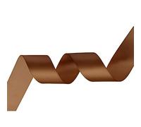 Trimming Shop Cinta de poliéster Satinada de Doble Cara de 15 mm x 10 Metros para Tela, Manualidades proyectos de Costura, Color marrón