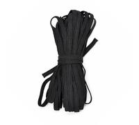 Trimming Shop Cinta elástica plana de 5 mm - Cordón elástico ajustable para costura, proyectos de arte y manualidades, reparación de ropa, fabricación de pelucas, color negro, 25 metros
