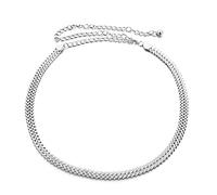 Trimming Shop Cinturón de cintura ajustable de metal para mujer, con cierre elegante, accesorio de moda para uso casual, formal, vestido, trajes occidentales, ropa de fiesta