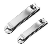 Trimming Shop Cortauñas Juego de Acero Inoxidable con Funda para Uña,Uña del Pie, Pedicura, Manicura, Resistente Profesional - Plateado