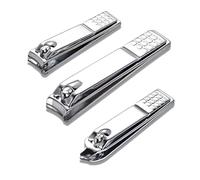 Trimming Shop Cortauñas Juego de Acero Inoxidable Con Funda Para Uña,Uña Del Pie, Pedicura, Manicura, Resistente Profesional - Plata