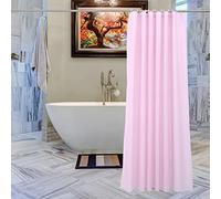 Trimming Shop Cortina de ducha de 180 x 180 cm - Impermeable y Resistente al moho - Incluye 12 Anillos - Cortina de baño PEVA - Rosa