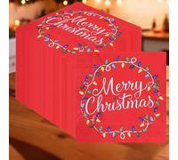 Trimming Shop “Feliz Navidad” Servilletas de papel con luces de hadas de 33 cm, servilletas navideñas de 2 capas, para fiesta navideña, mesa festiva, servilletas de papel desechables - Paquete de 100