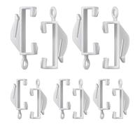 Trimming Shop Ganchos de plástico para cortinas, 10 unidades, resistentes y duraderos, color blanco, ganchos para rieles de cortina, ganchos de riel de cortina fáciles de instalar, accesorios de