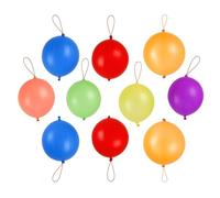 Trimming Shop Globos grandes para niños, globos de látex gruesos de 12 pulgadas con bandas elásticas, colores surtidos, globos de fiesta fáciles de inflar para niños, paquete de 10